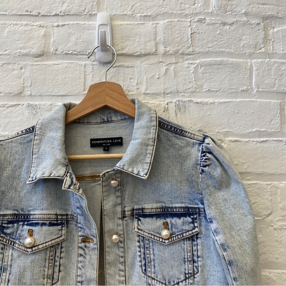 Generation Love || Tallulah Pearl Denim Jacket Light Blue Wash Small - Picture 2 of 7